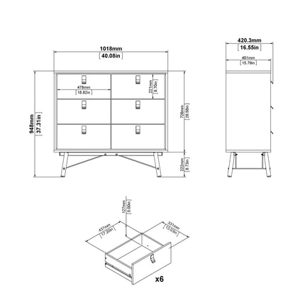 Ry - Double Chest of Drawers 6 Drawers