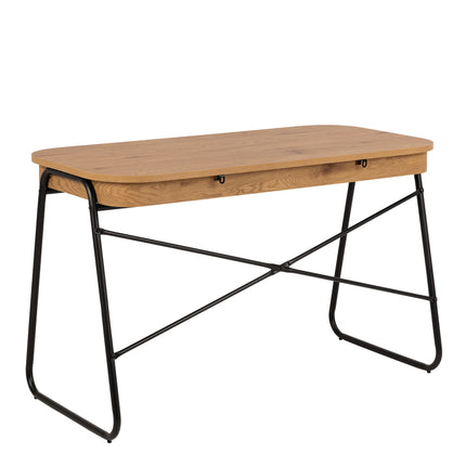 Blueton - Office Desk with 2 Drawers in Black and Oak