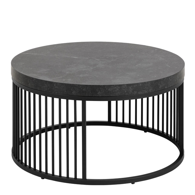 Strington Round Coffee Table in Matt Black – Scandinavian Design