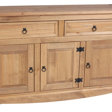 Corona White - Sideboard - 3 Door 2 Drawer & Antique Waxed Pine Top