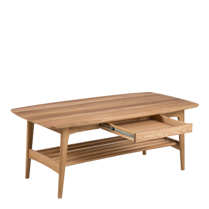 Emma Coffee Table Oak Veneer Scandinavian 130cm