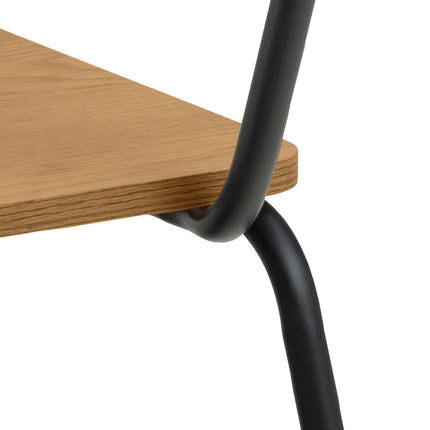 Peru - Dining Chair in Steel and Oak Set of 2
