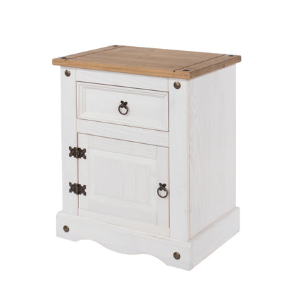 Corona - Bedside Table - 1 Door 1 Drawer Rustic