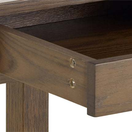Southampton Square Side Table 1 Drawer Cream Ceramic Marble Top