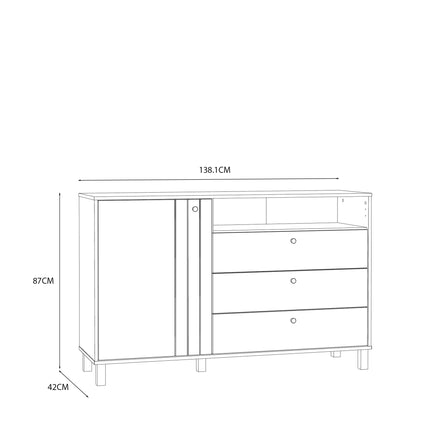 Grafton - 1 Door 3 Drawer Chest