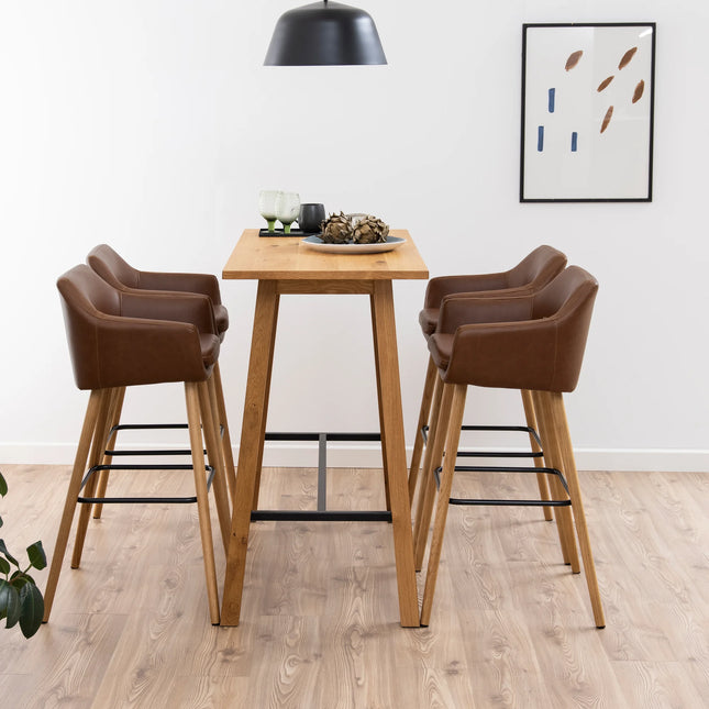 Chara Bar Table in Oak with Scandinavian Design