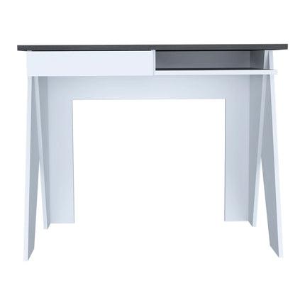 Dallas - Desk - 1 Drawer White with Angled Legs