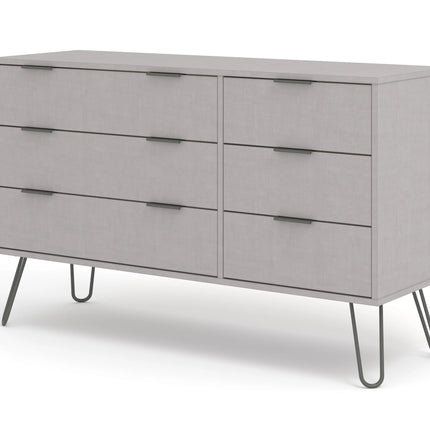 Augusta - Chest of Drawers - 6 Drawer Industrial & Hairpin Legs