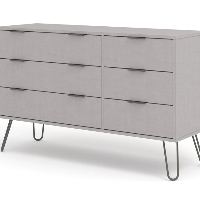 Augusta - Chest of Drawers - 6 Drawer Industrial & Hairpin Legs