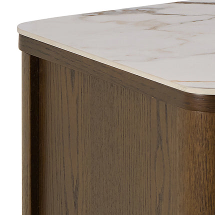 Southampton TV Unit 2 Doors 1 Shelf Ceramic Cream Scandinavian Design