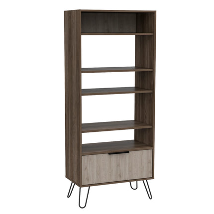 Nevada - Bookcase - 1 Door Industrial & Hairpin Legs