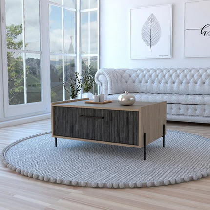 Harvard - Coffee Table - Washed Oak with Drop-Down Door