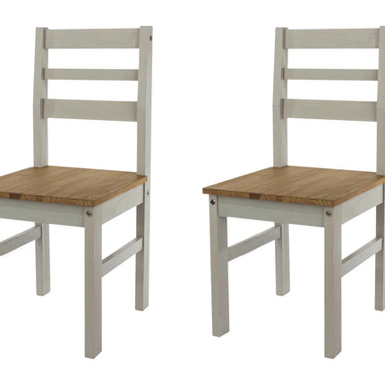 Corona - Pair of Grey Linea Back Chair Grey Wax