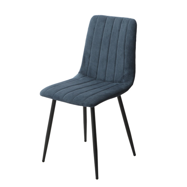 Aspen - Dining Chair Pair - Textured Fabric & Black Metal Legs