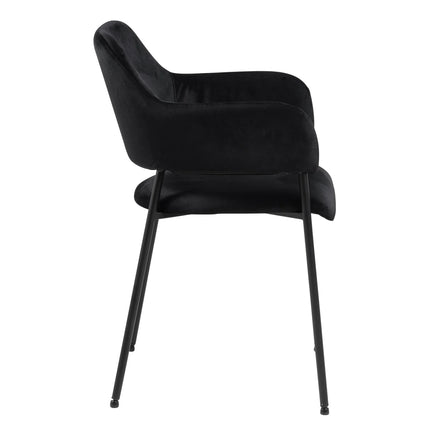 Lima - Dining Chair with Armrest in Black Set of 2
