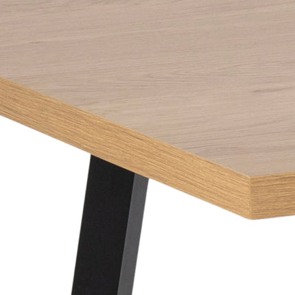 Cenny Dining Table Oak Effect Metal Legs 160cm Industrial