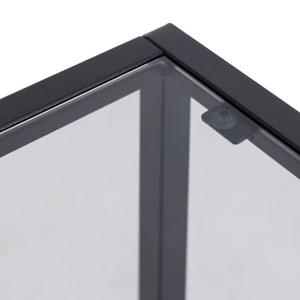 Randolf - Bedside Table in Black with Smoked Glass