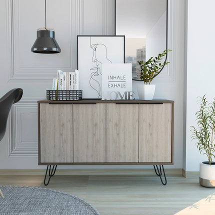 Nevada - Sideboard - 4 Door Smoked Oak & Hairpin Legs