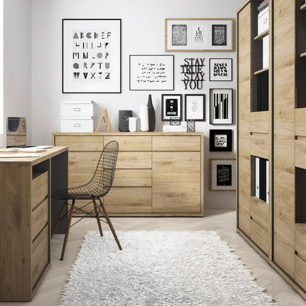 Shetland - Tall Wide 1 Door 4 Drawer Bookcase