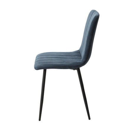 Aspen - Dining Chair Pair - Textured Fabric & Black Metal Legs