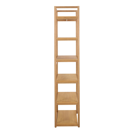 Ludza Rectangular Oak Bookcase With 6 Shelves – Stylish Storage