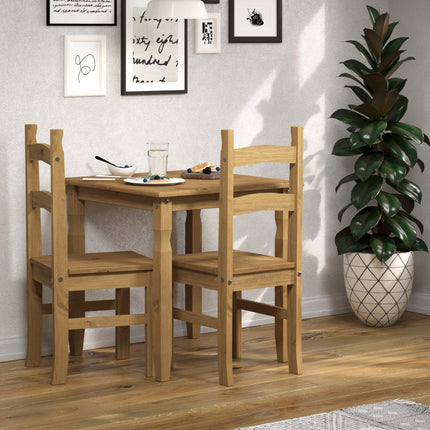Corona - 3 Piece Dining Set - Square Solid Pine