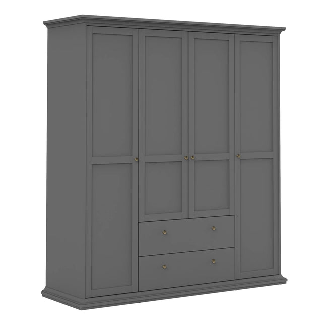 Paris - Wardrobe with 4 Doors and 2 Drawers