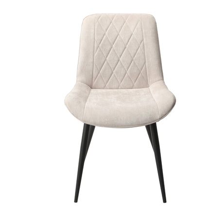 Aspen - Dining Chair Pair - Diamond Stitch Fabric & Metal Legs