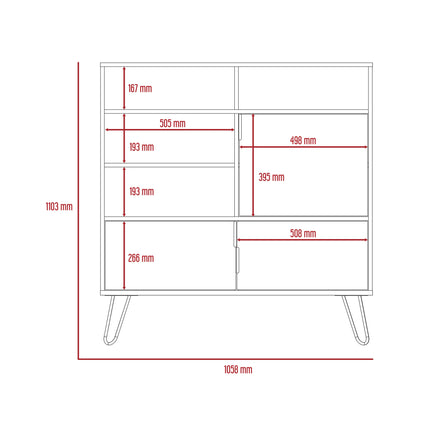Nevada - Sideboard - 3 Door Industrial & Hairpin Legs
