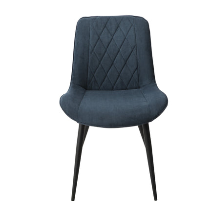 Aspen - Dining Chair Pair - Diamond Stitch Fabric & Metal Legs