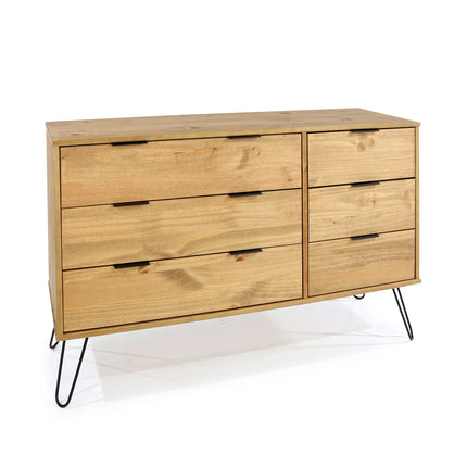 Augusta - Chest of Drawers - 6 Drawer Industrial & Hairpin Legs