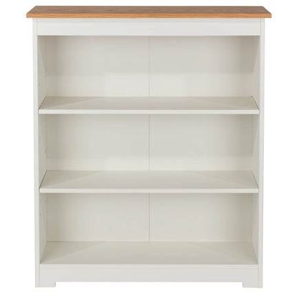 Colorado - Bookcase - 3 Shelf Adjustable Soft White & Oak Effect