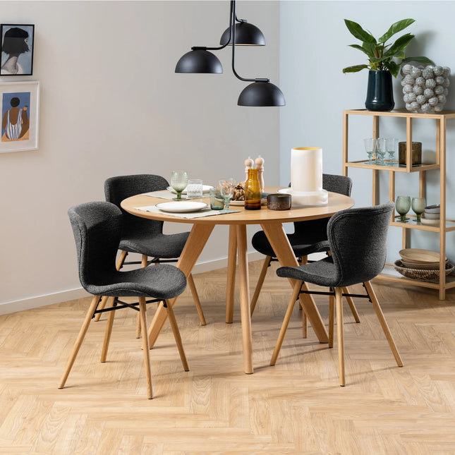 Townsville - Round Dining Table with 4 Batilda Dining Chairs