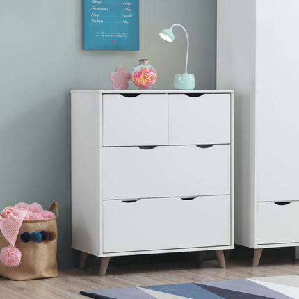 Pulford - 3 Piece Bedroom Set 4 Drawer - White & Sonoma Oak