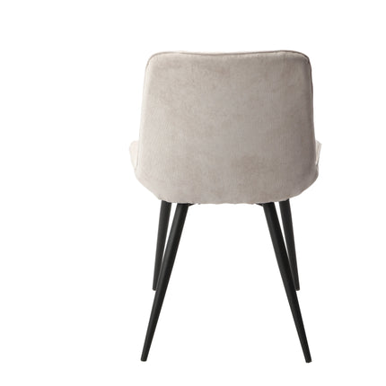 Aspen - Dining Chair Pair - Diamond Stitch Fabric & Metal Legs