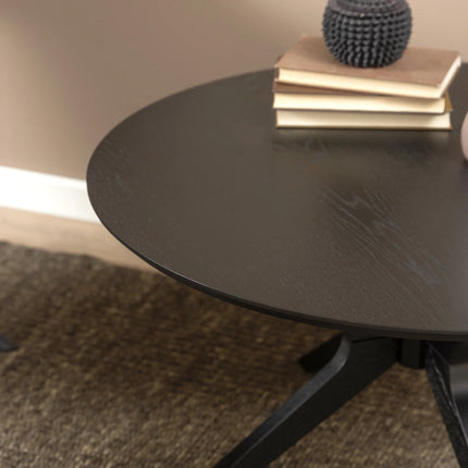I Duncan Round Coffee Table in Black 80x45cm