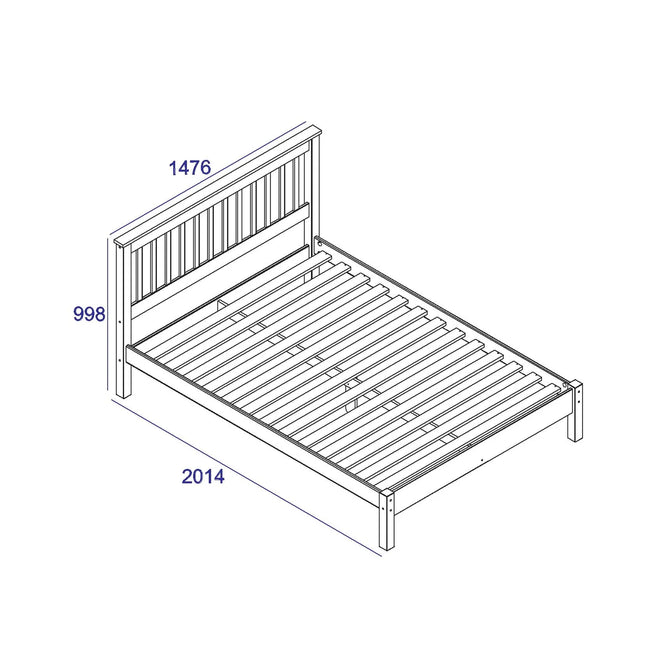 Capri - Double Bed - Soft White & Antique Waxed Pine