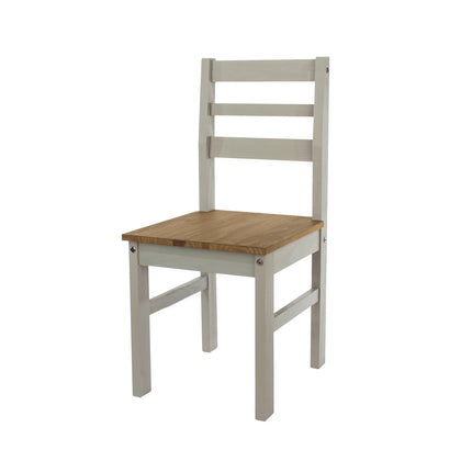 Corona - Pair of Grey Linea Back Chair Grey Wax
