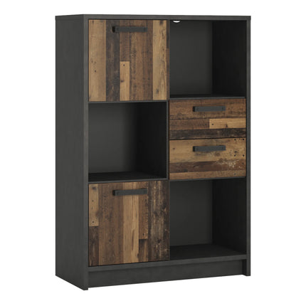 Brooklyn - Low Bookcase with 2 Doors and 2 Drawers