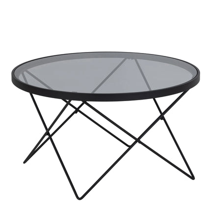 Cuxton - Black Coffee Table with Smoked Glass Top