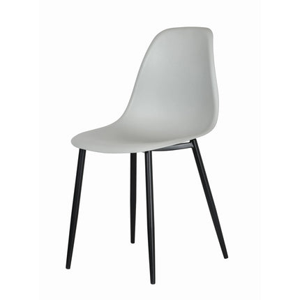 Aspen - Dining Chair Pair - Curved Plastic Seats & Metal Legs