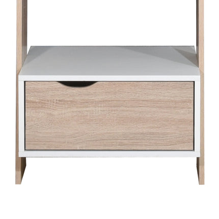 Pulford - Ladder Bookcase - White & Sonoma Oak