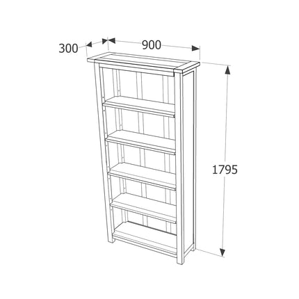 Dunkeld - Bookcase - 5 Shelf Adjustable Traditional