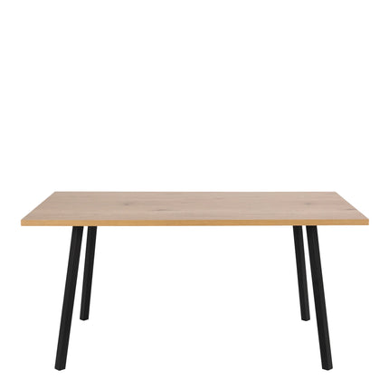Cenny Dining Table Oak Effect Metal Legs 160cm Industrial