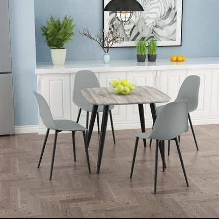 Aspen - Dining Chair Pair - Curved Plastic Seats & Metal Legs