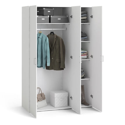 Space - Wardrobe with 3 Doors in White