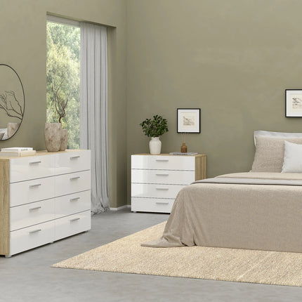 Pepe Bedroom Set 2 Door Wardrobe 6 Drawers High Gloss 201cm