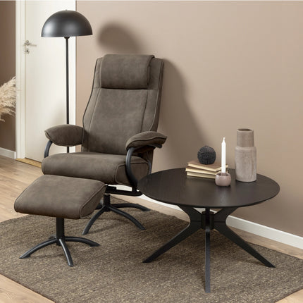 I Duncan Round Coffee Table in Black 80x45cm