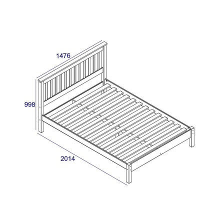 Capri - Double Bed - Soft White & Antique Waxed Pine