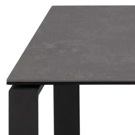 Katrine Ceramic Coffee Table Set in Black – Modern Two-Piece Design